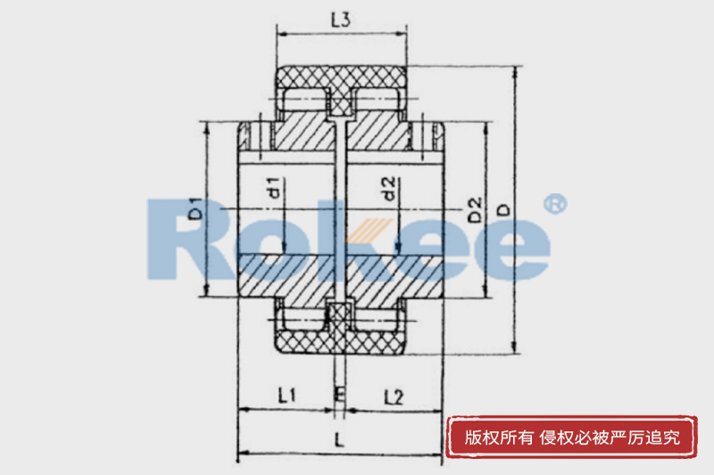 NL聯(lián)軸器結(jié)構(gòu)圖,NL型聯(lián)軸器剖析圖